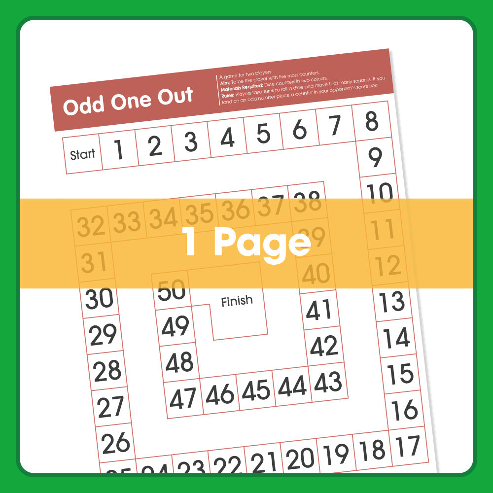 Edx Education Printable Board Games Odd-One-Out– Ages 7-10