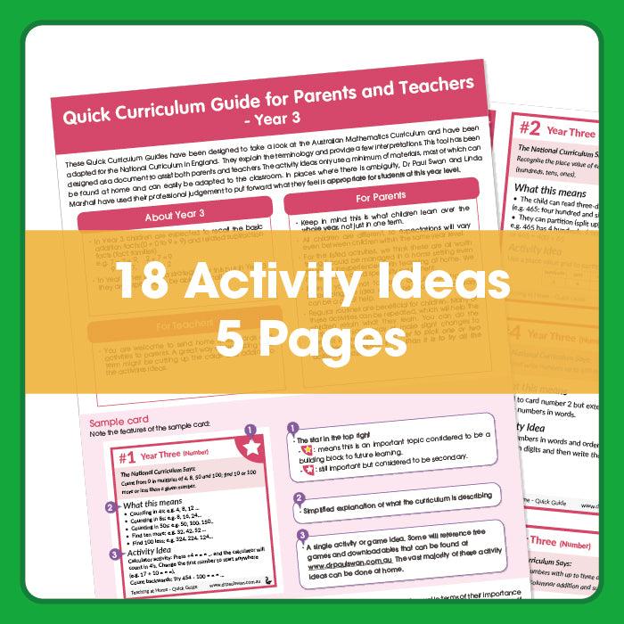 Year 3 - Simplified Learning Curriculum Guide for Parents & Teachers