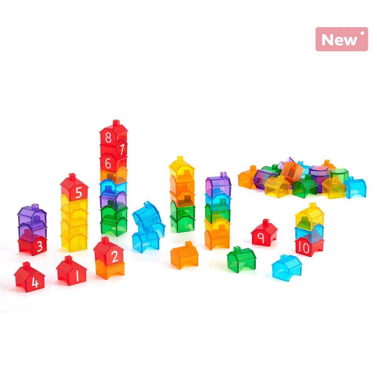 iSense® Translucent Stacking Houses – 55 Pieces