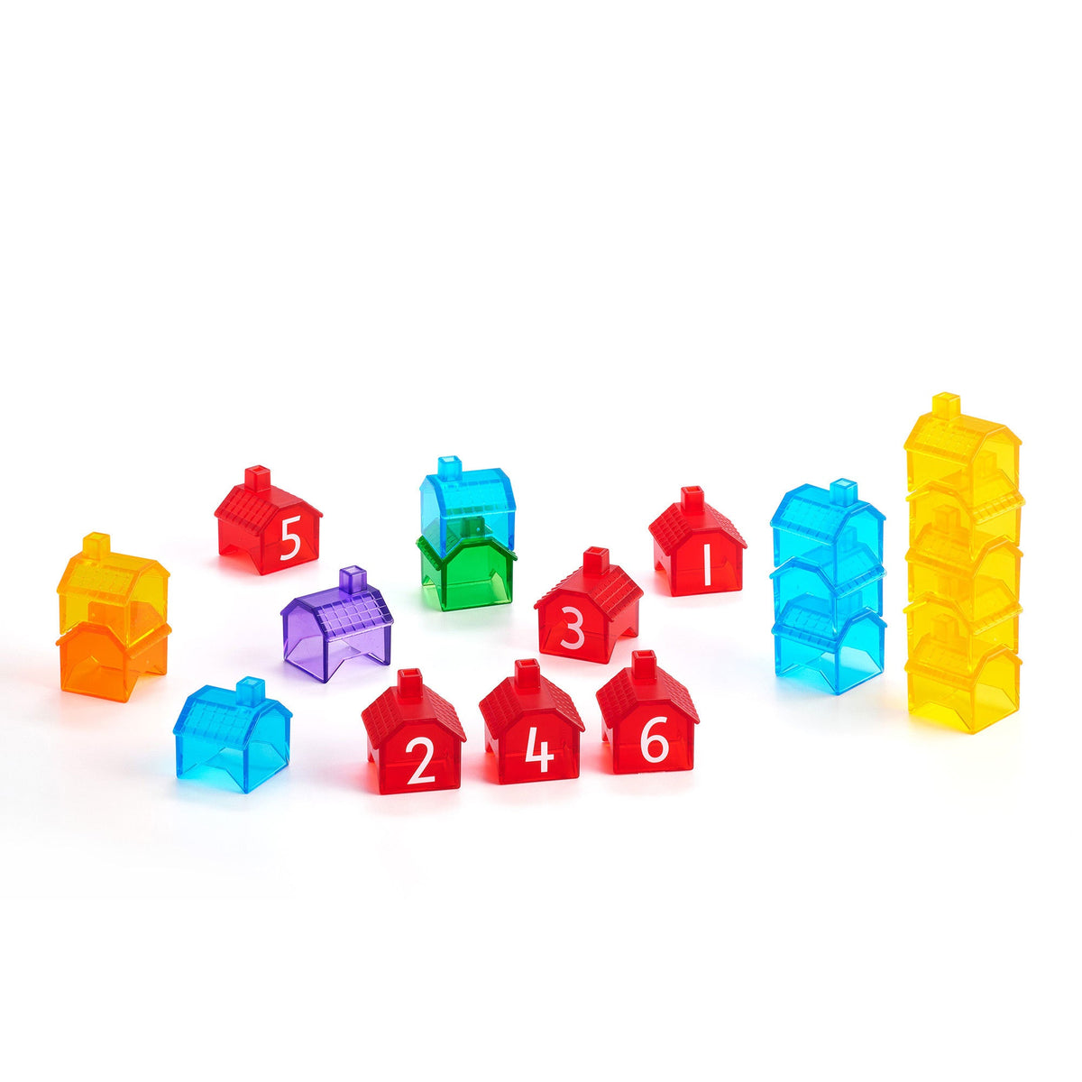 iSense® Translucent Stacking Houses – 55 Pieces