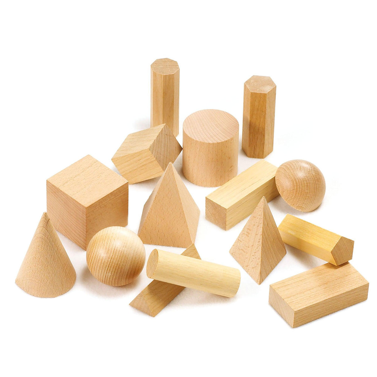 Wooden Geometric Solids Learning Set