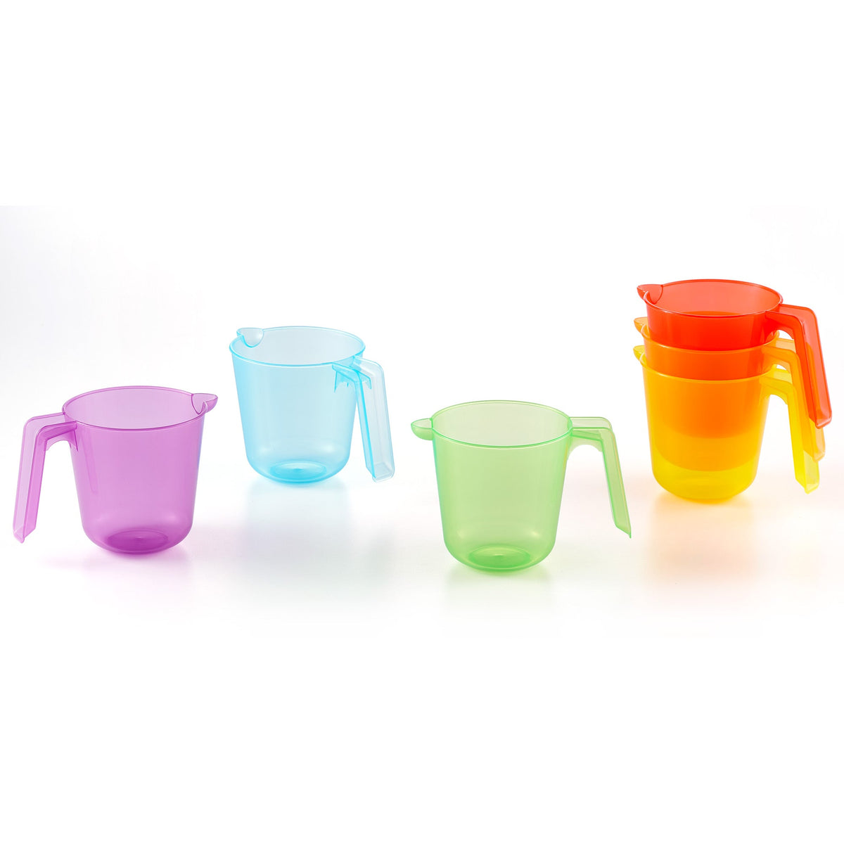 Translucent Rainbow Jugs – 6-Piece Set