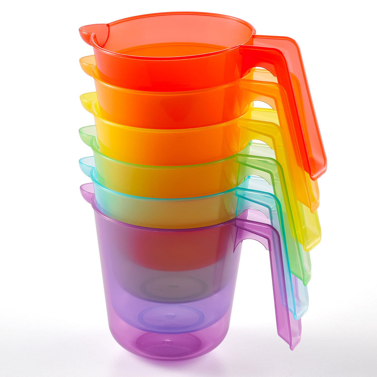 Translucent Rainbow Jugs – 6-Piece Set