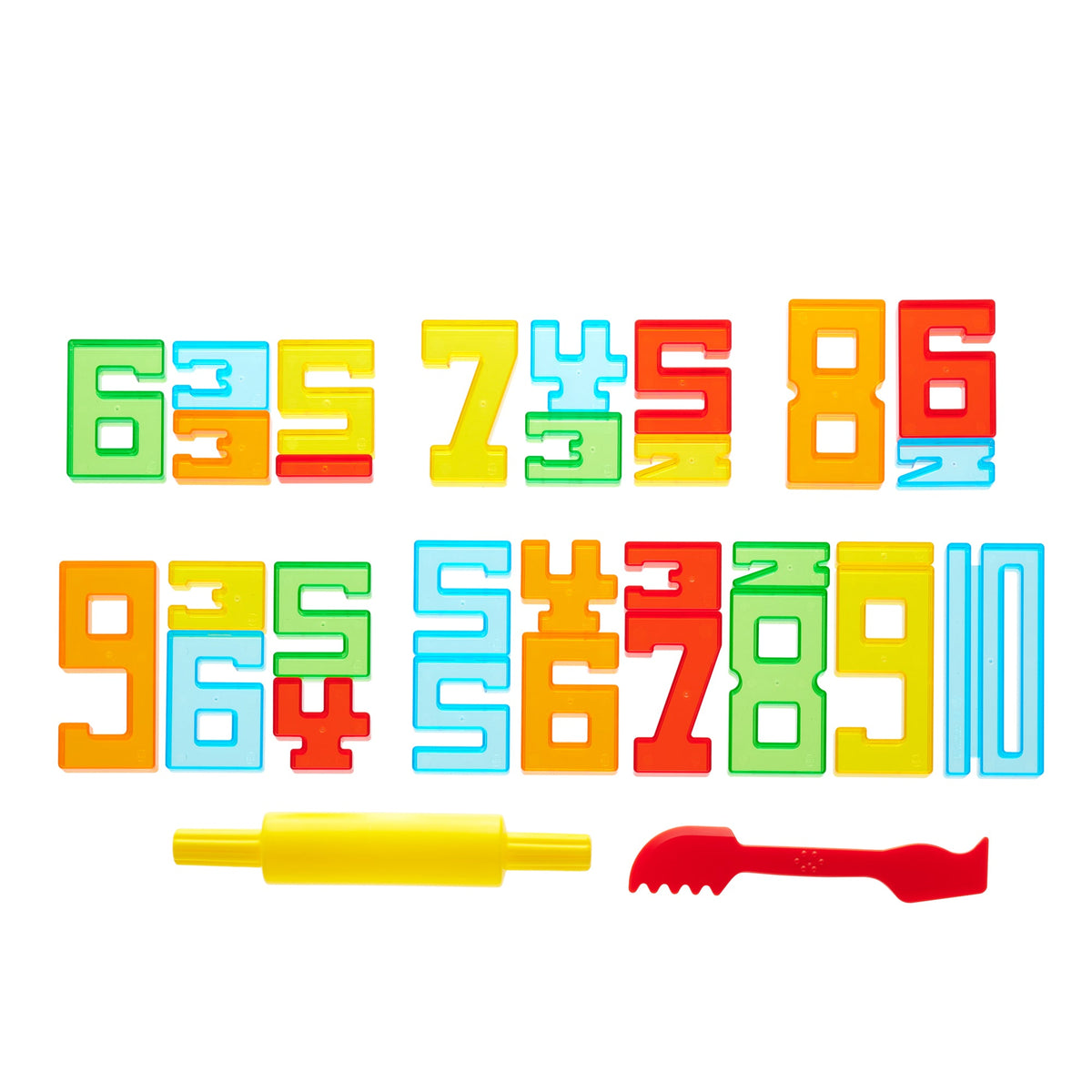 Translucent Number Cookie Cutters – 55 Pieces