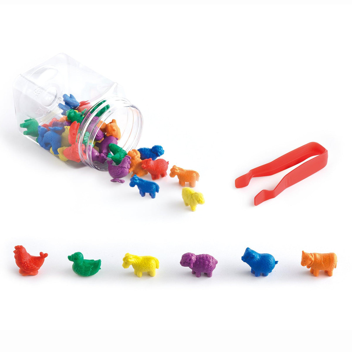 Farm Animal Counters in Storage Jar