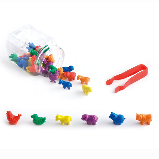 Farm Animal Counters in Storage Jar