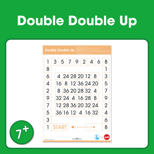 Edx Education Printable Board Games Double Double Up– Ages 7-10