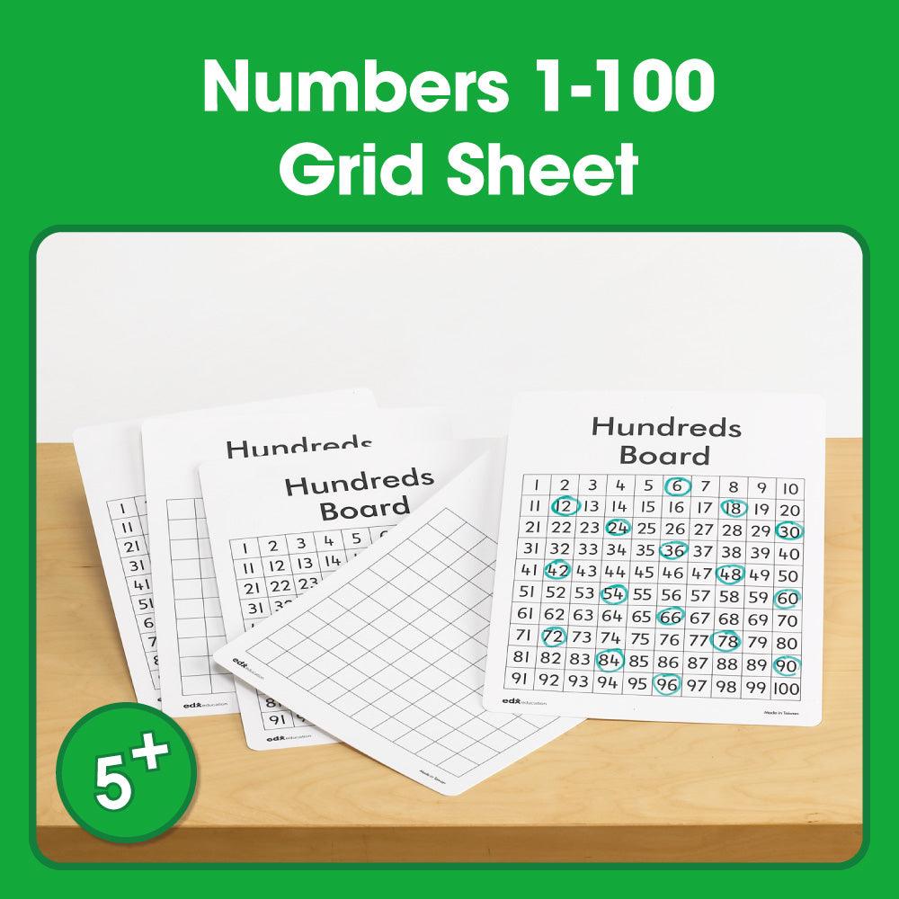 Printable Numbers 1-100 grid Sheet