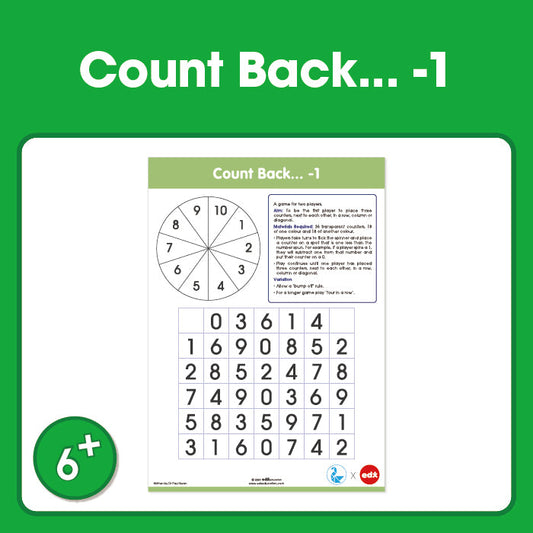 Edx Education Printable Board Games Count Back … -1 – Grade 1