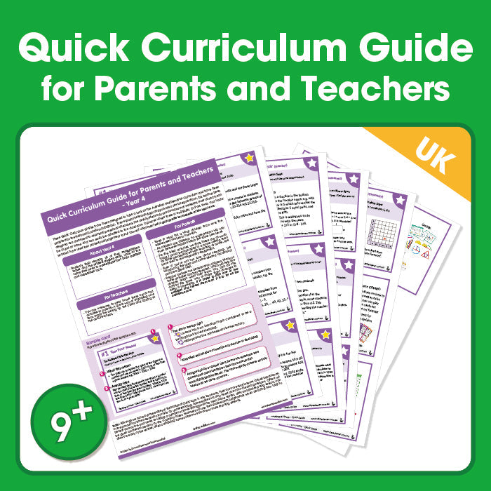 Quick Home Learning Curriculum Guide for UK Parents & Teachers: Grade 4 (Age 9+)