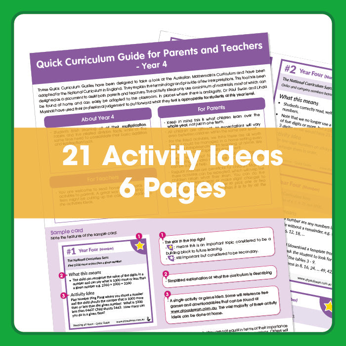 Quick Home Learning Curriculum Guide for UK Parents & Teachers: Grade 4 (Age 9+)