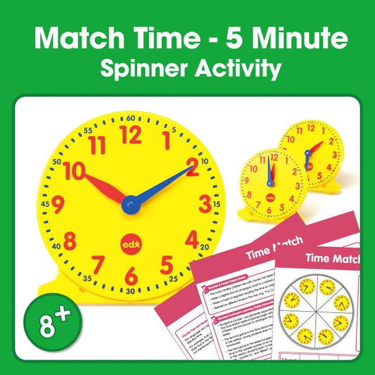 Time Match (5 Minute) Printable Spinner Game (8+)
