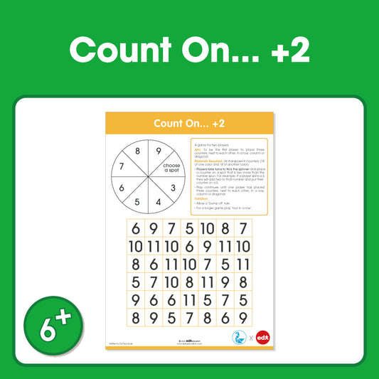 Edx Education Printable Board Games Count On +2