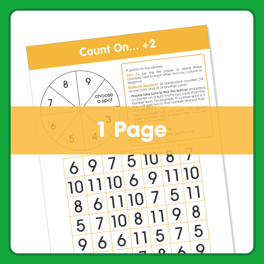 Edx Education Printable Board Games Count On +2