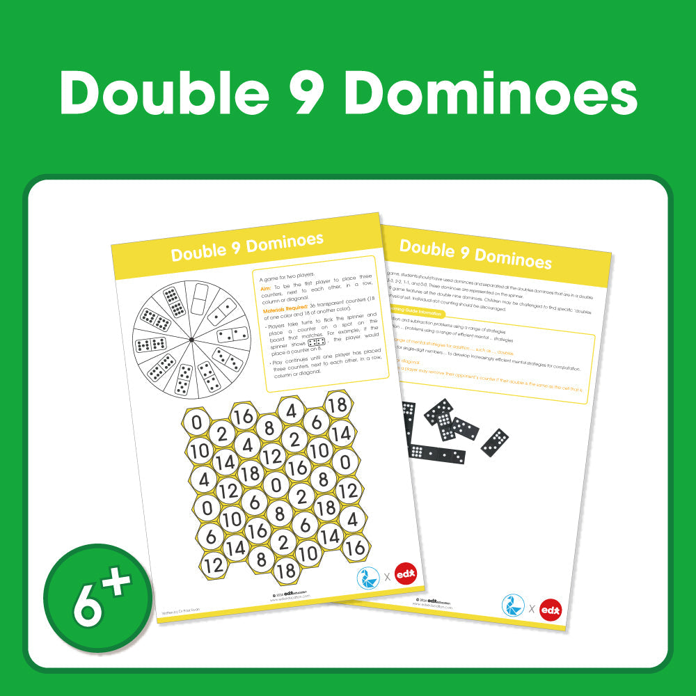 Edx Education Printable Board Games Double Dominoes (9)– Grade 1 to 3