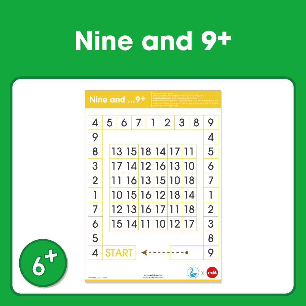 Edx Education Printable Board Games Nine and 9 Plus– Ages 6-8