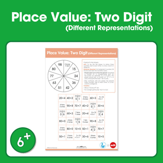 Edx Education Printable Board Games Place Value: Two Digits(Different Representations)– Grade 1