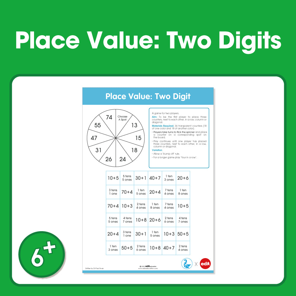 Edx Education Printable Board Games Place Value: Two Digits– Grade 1
