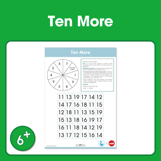 Edx Education Printable Board Games Ten More– Grade 1 to 3