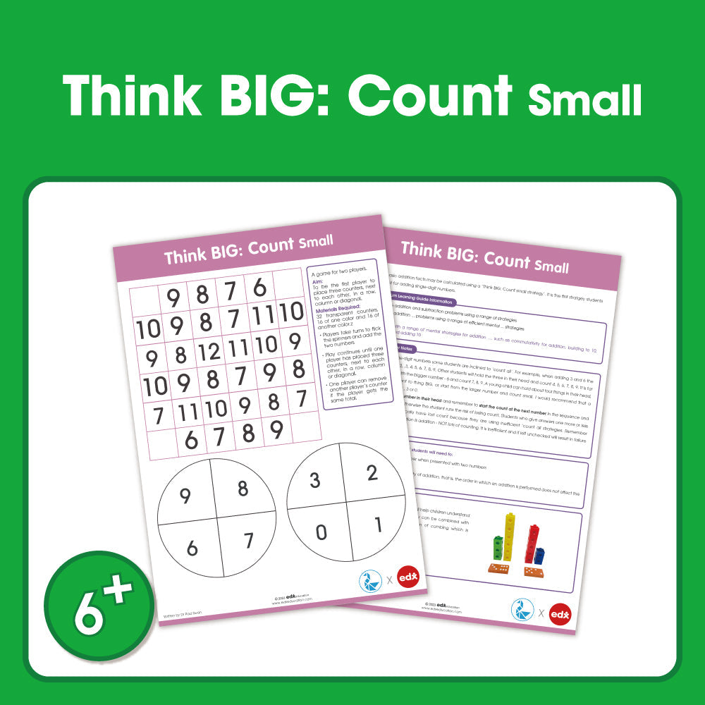 Edx Education Printable Board Games Think Big Count Small