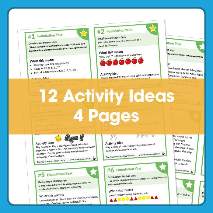 Reception/Foundation Year - Simplified UK Learning Curriculum Guide for Parents & Teachers