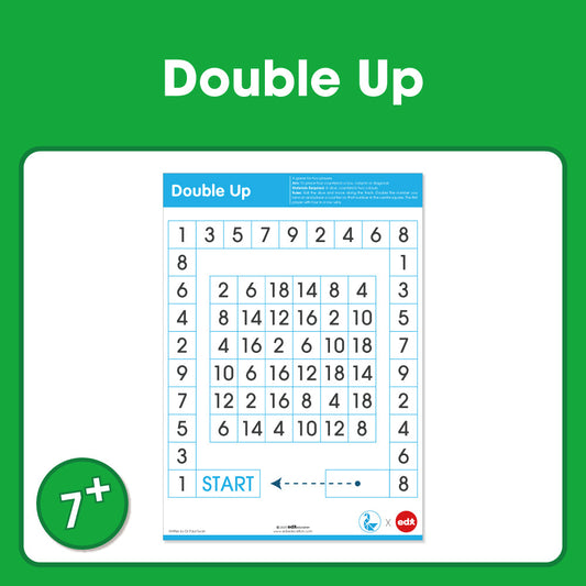 Edx Education Printable Board Games Double Up– Ages 7-10