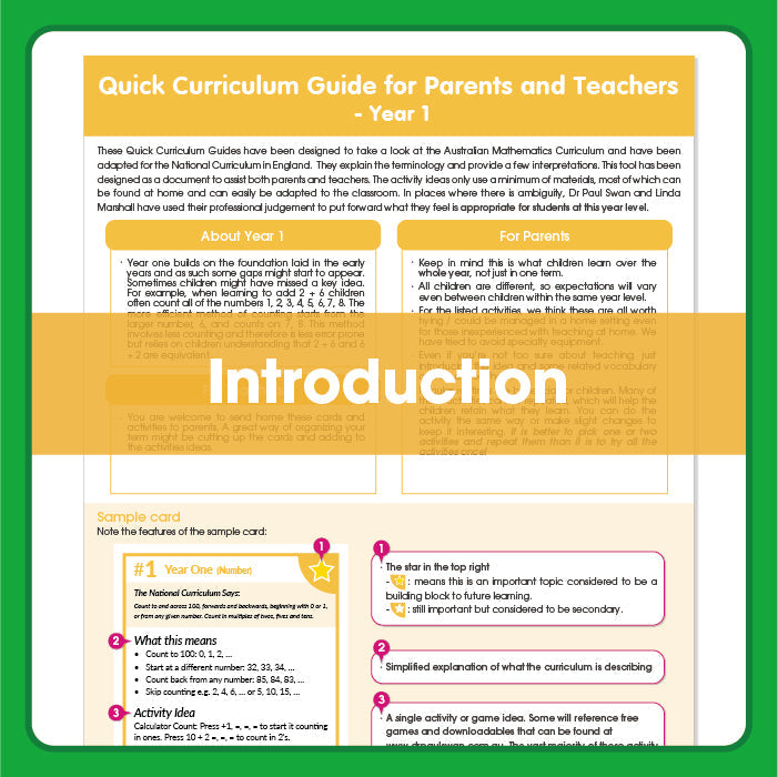 Quick Home Learning Curriculum Guide for UK Parents & Teachers: Grade 1 (Age 6+)