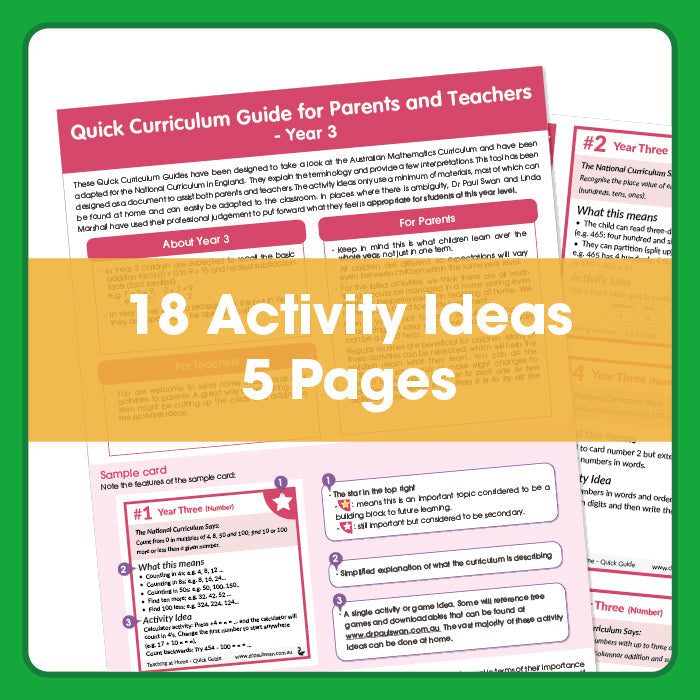 Quick Home Learning Curriculum Guide for UK Parents & Teachers: Grade 3 (Age 8+)