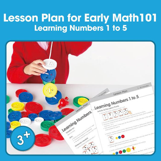 Printable Lesson Plan for Early Math101 – Learning Numbers 1 to 5 for 3-4yrs