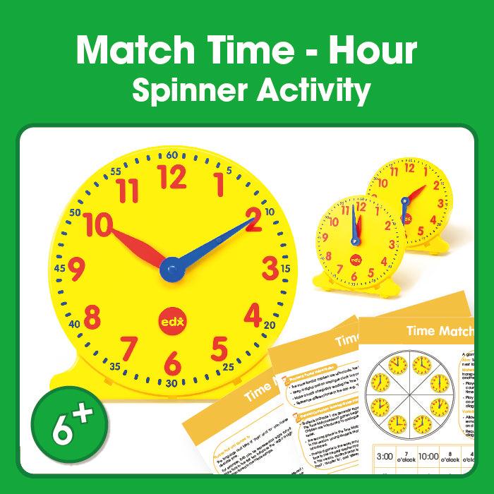 Time Match (Hour) Printable Spinner Game (6+)