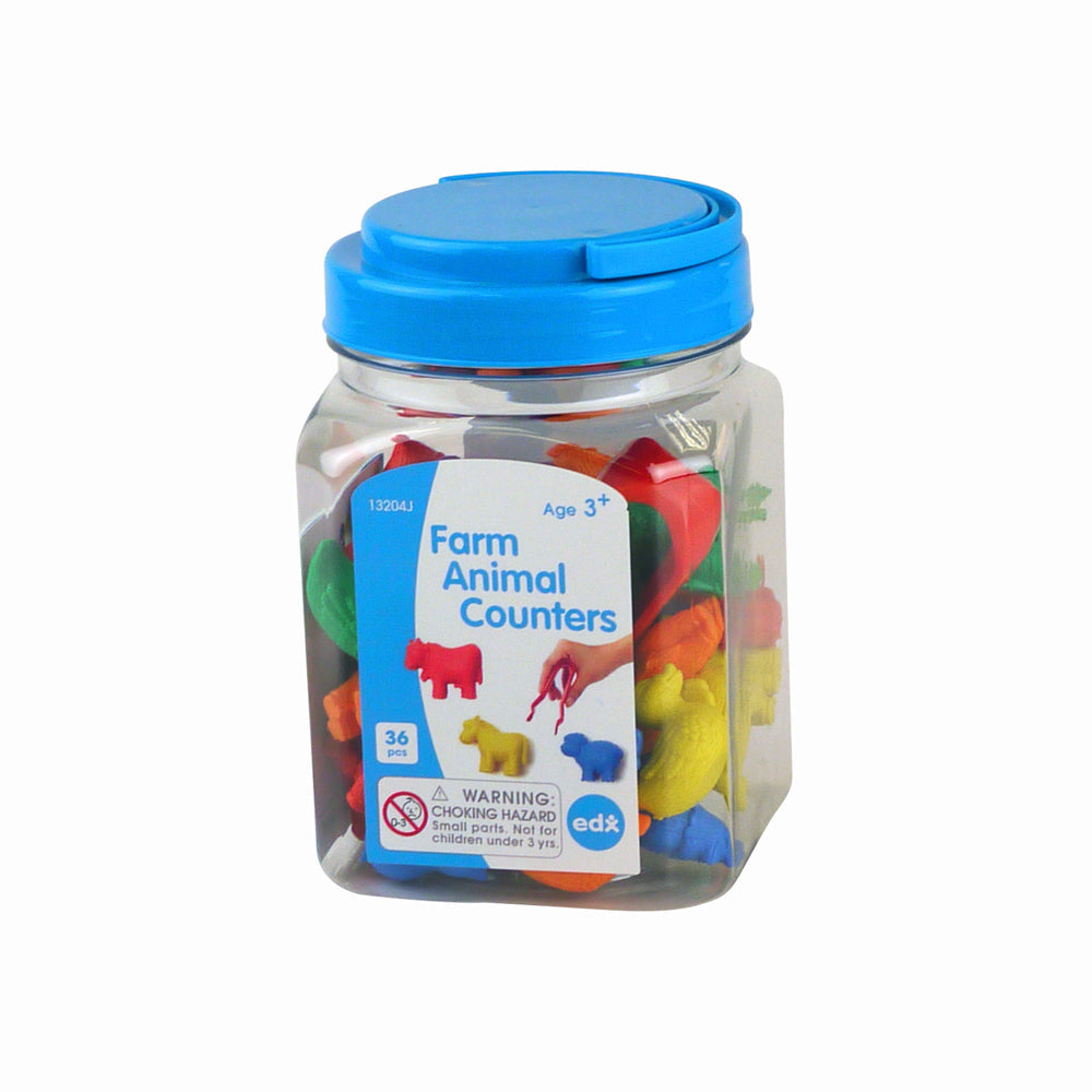Farm Animal Counters in Storage Jar